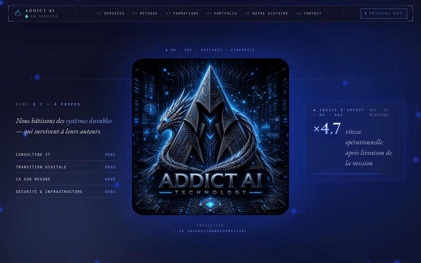 Capture du projet Addict AI Technology