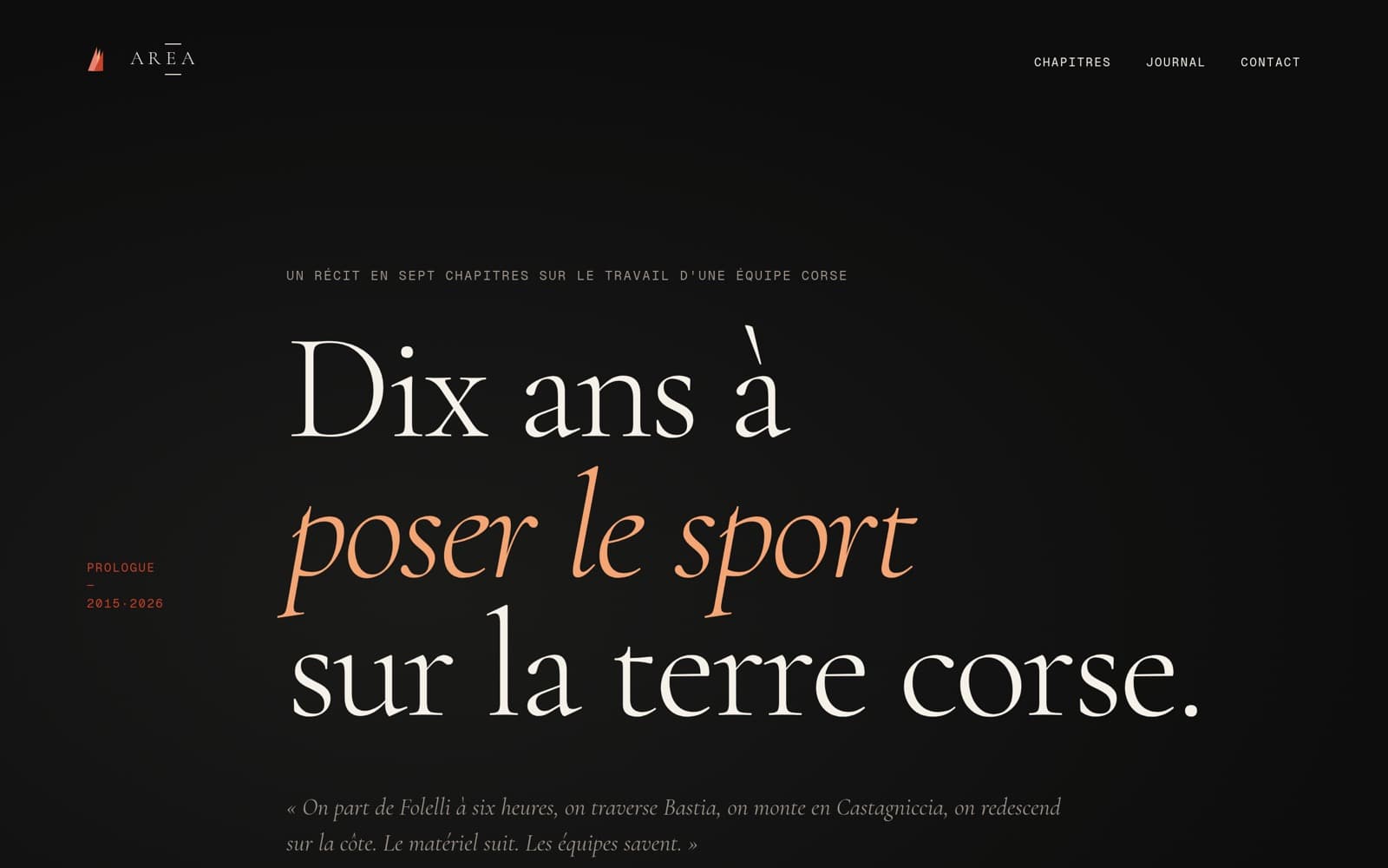 Capture du projet Area Équipement