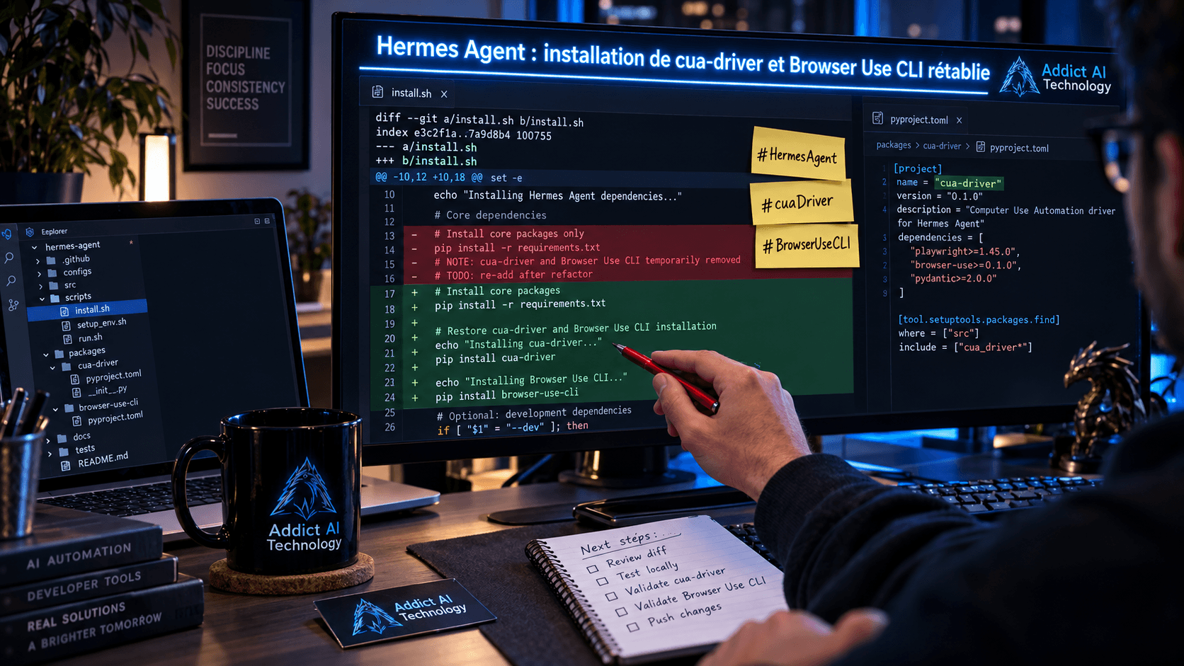 Hermes Agent : l’installateur corrige la disponibilité de cua-driver et Browser Use CLI